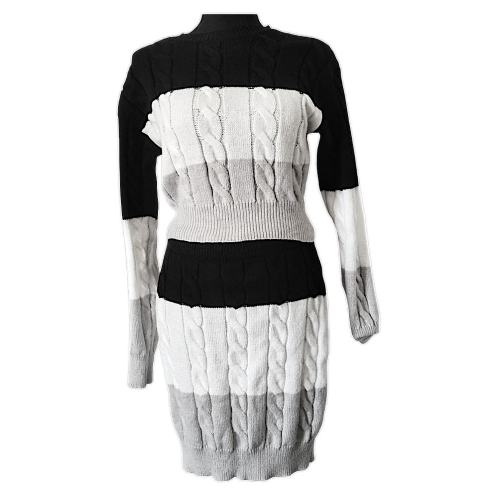 Two Piece Tri-Color Sweater Set ( 5 For $20 Item)